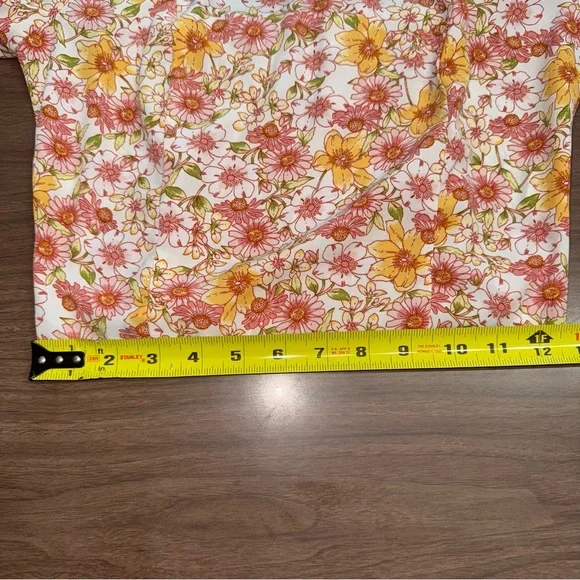 Sienna Sky Women’s Small Blouse Floral Yellow Pink White Top Shirt Boho Garden - Picture 9 of 10